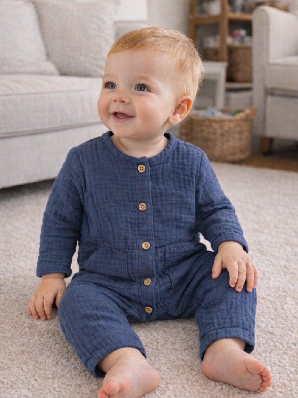 NWT Little Planet by Carter’s Baby Boy Organic Cotton Gauze Jumpsuit